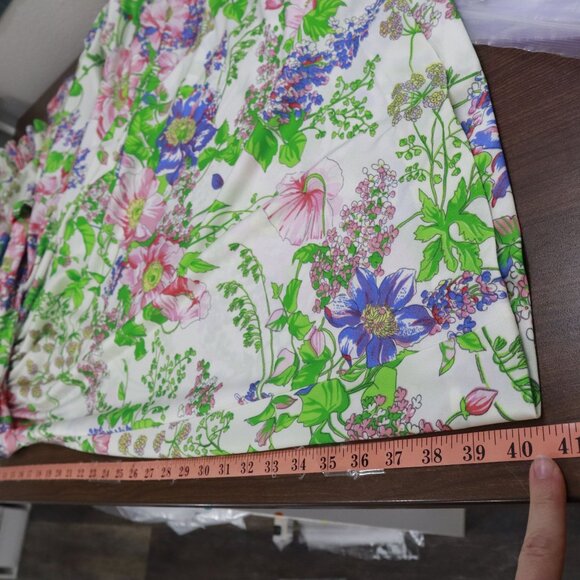 Victor Costa Floral Dress Womens S White Y2K Dainty Bloomcore Romantic Vintage - Picture 16 of 16